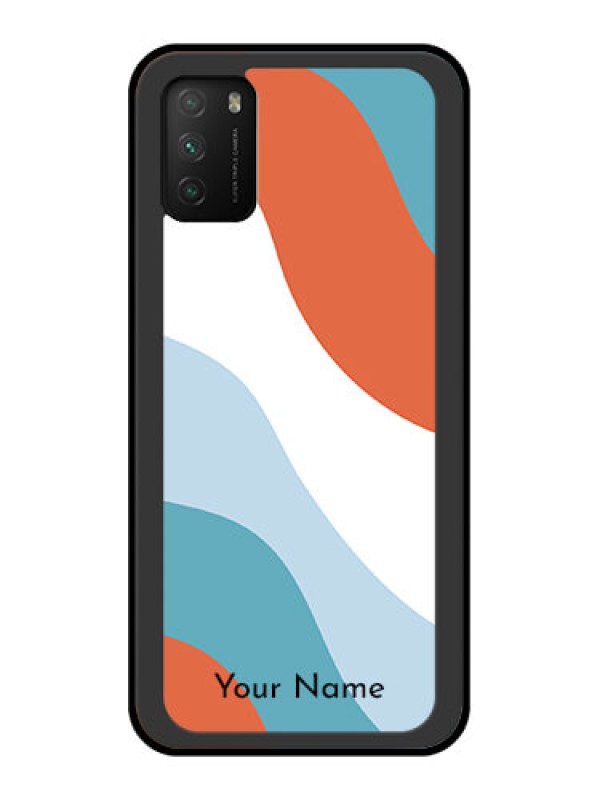 Custom Poco M3 Custom Glass Mobile Case - coloured Waves Design