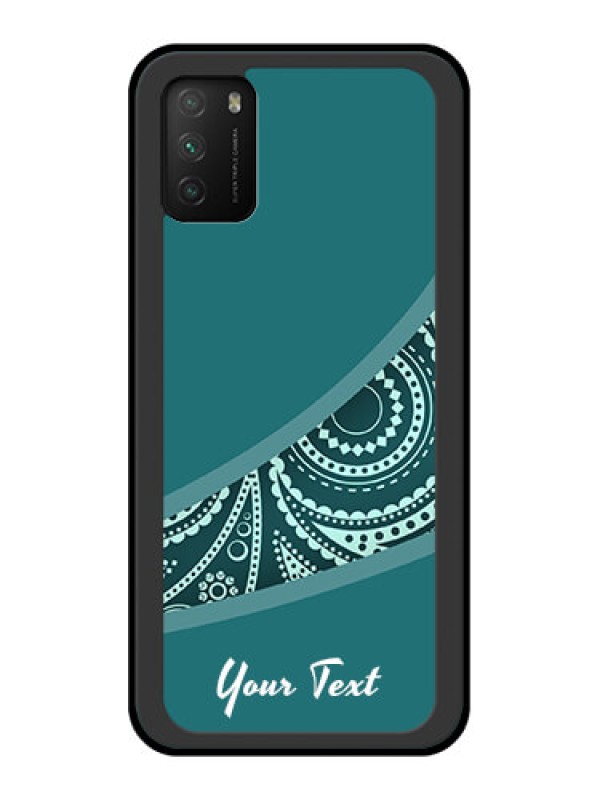 Custom Poco M3 Photo Printing on Glass Case - semi visible floral Design