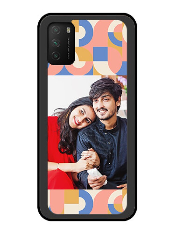 Custom Poco M3 Photo Printing on Glass Case - Semi-circle Maze Pattern Design