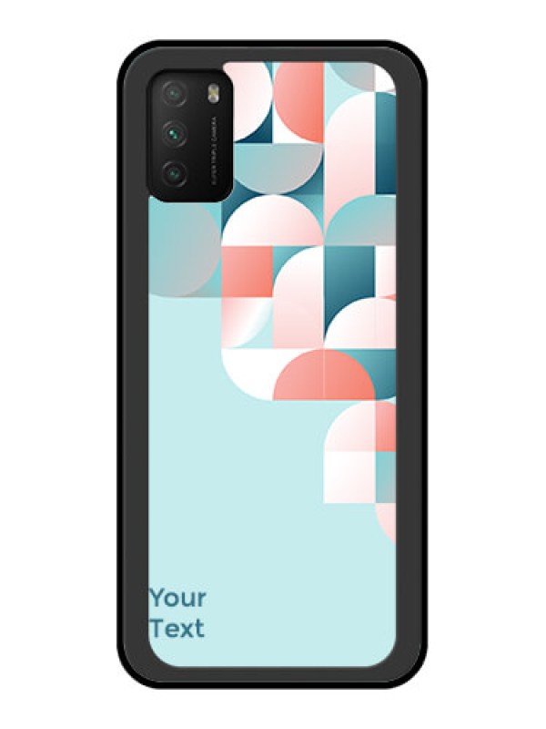 Custom Poco M3 Custom Glass Phone Case - Stylish Semi-circle Pattern Design