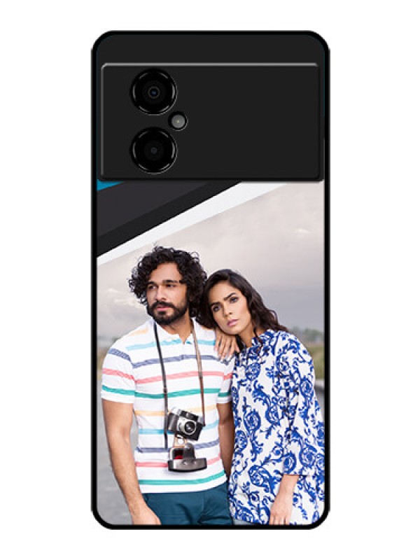 Custom Poco M4 5G Photo Printing on Glass Case - Simple Pattern Photo Upload Design