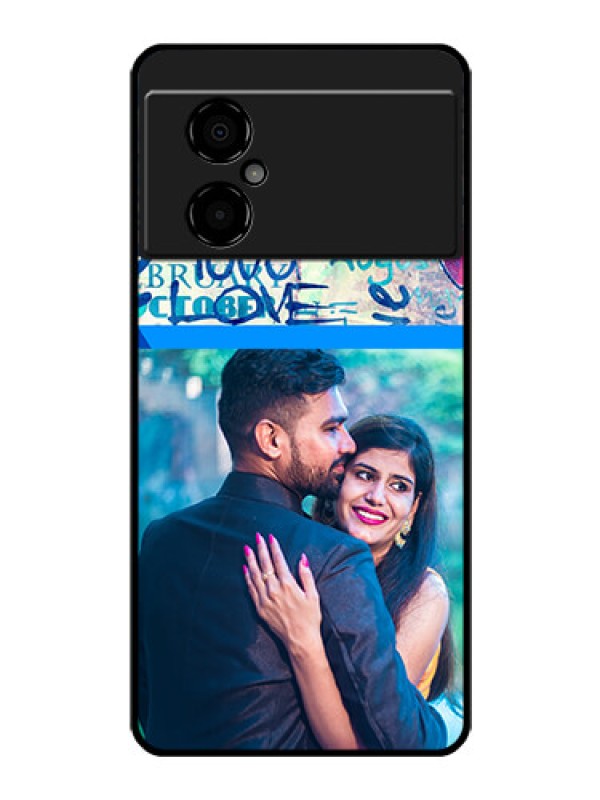 Custom Poco M4 5G Custom Glass Mobile Case - Colorful Love Design