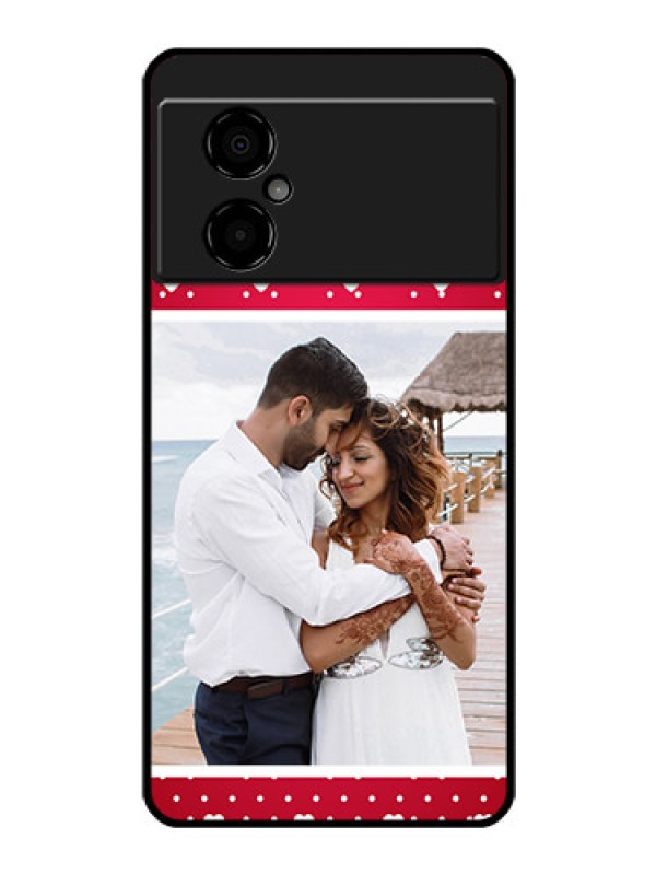 Custom Poco M4 5G Photo Printing on Glass Case - Hearts Mobile Case Design