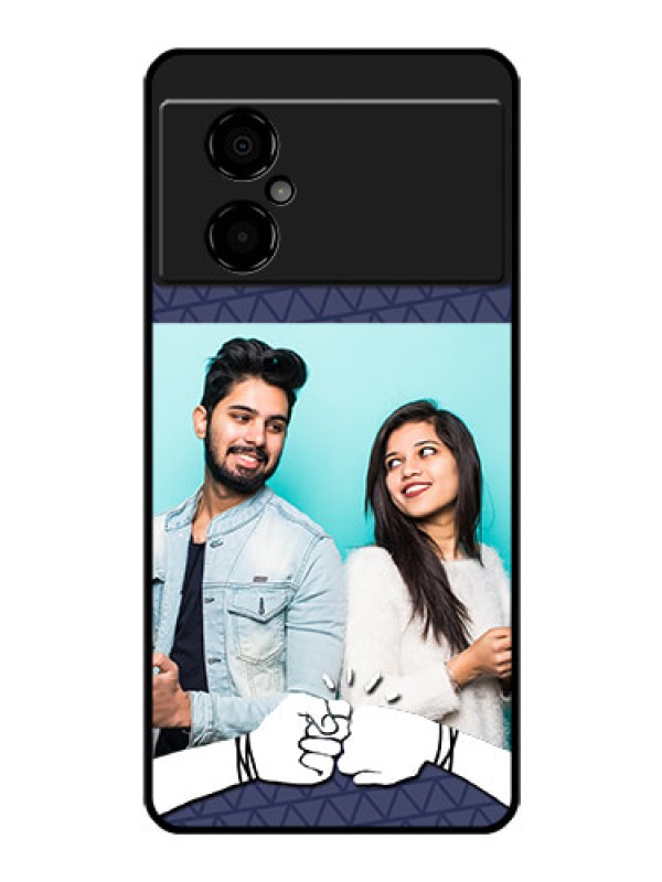 Custom Poco M4 5G Photo Printing on Glass Case - with Best Friends Design