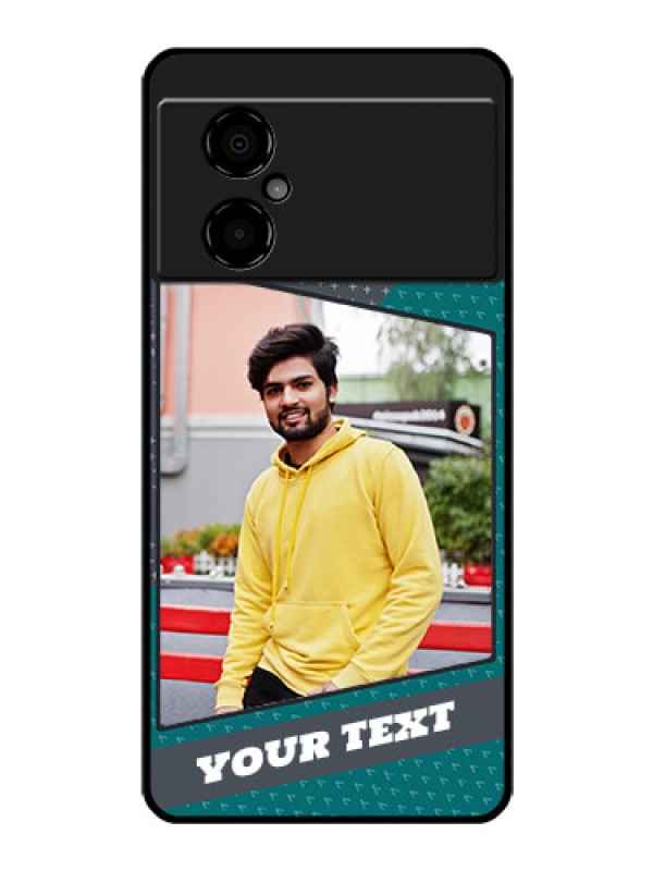 Custom Poco M4 5G Personalized Glass Phone Case - Background Pattern Design with Quote