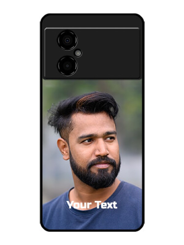 Custom Poco M4 5G Glass Mobile Cover: Photo with Text