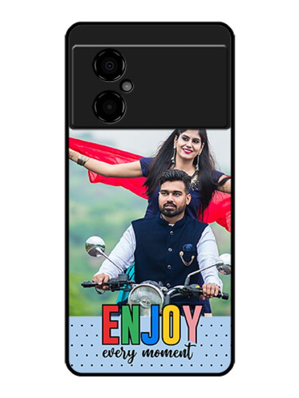 Custom Poco M4 5G Photo Printing on Glass Case - Enjoy Every Moment Design