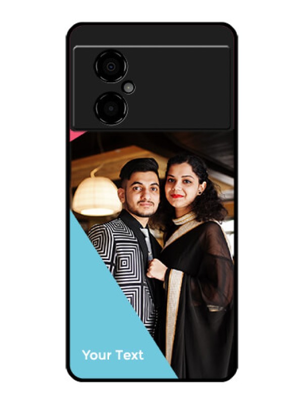 Custom Poco M4 5G Custom Glass Mobile Case - Stacked Triple colour Design