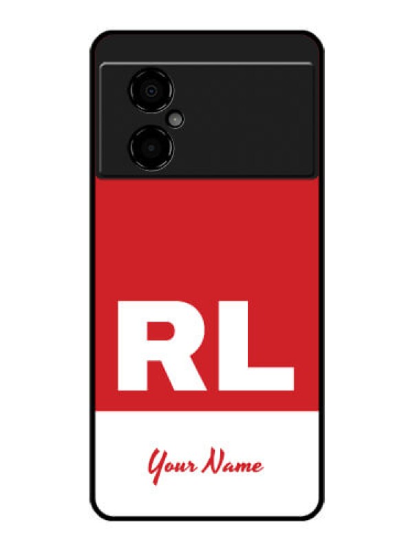 Custom Poco M4 5G Personalized Glass Phone Case - dual tone custom text Design