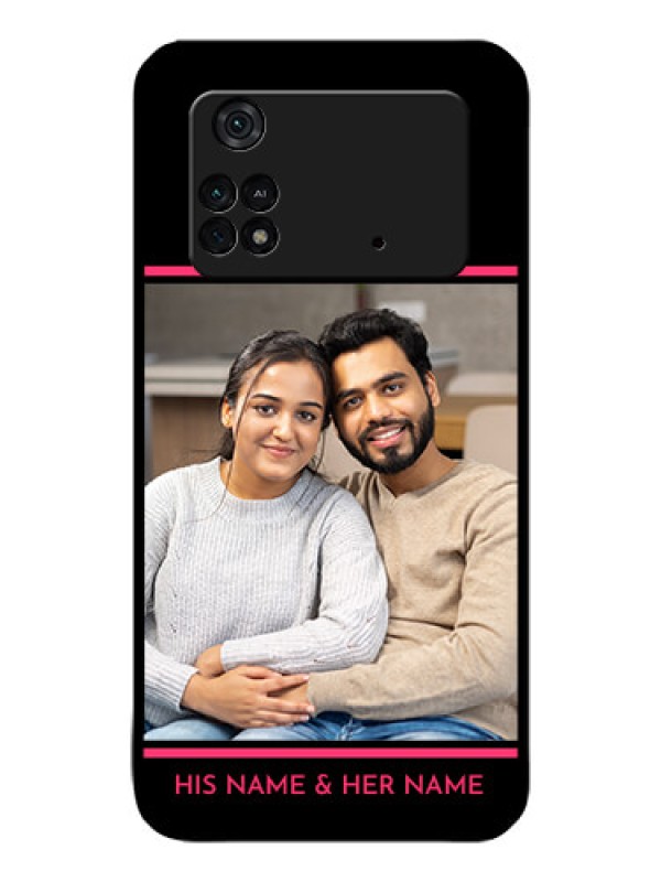 Custom Poco M4 Pro 4G Custom Glass Mobile Case - with Add Text Design
