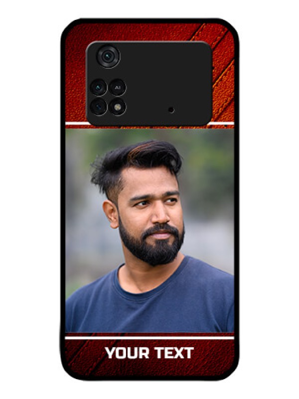 Custom Poco M4 Pro 4G Personalized Glass Phone Case - Leather Phone Case Design