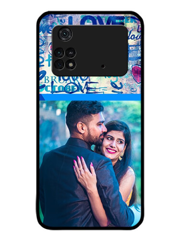 Custom Poco M4 Pro 4G Custom Glass Mobile Case - Colorful Love Design