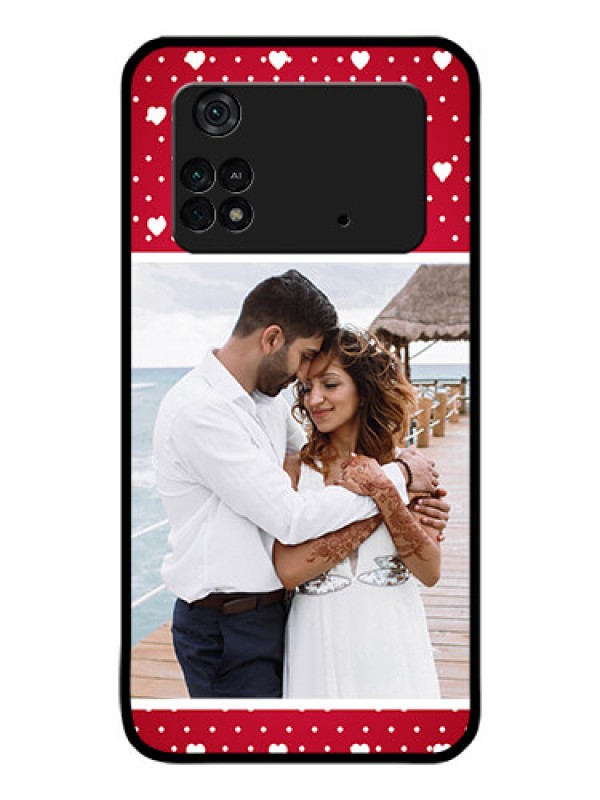 Custom Poco M4 Pro 4G Photo Printing on Glass Case - Hearts Mobile Case Design