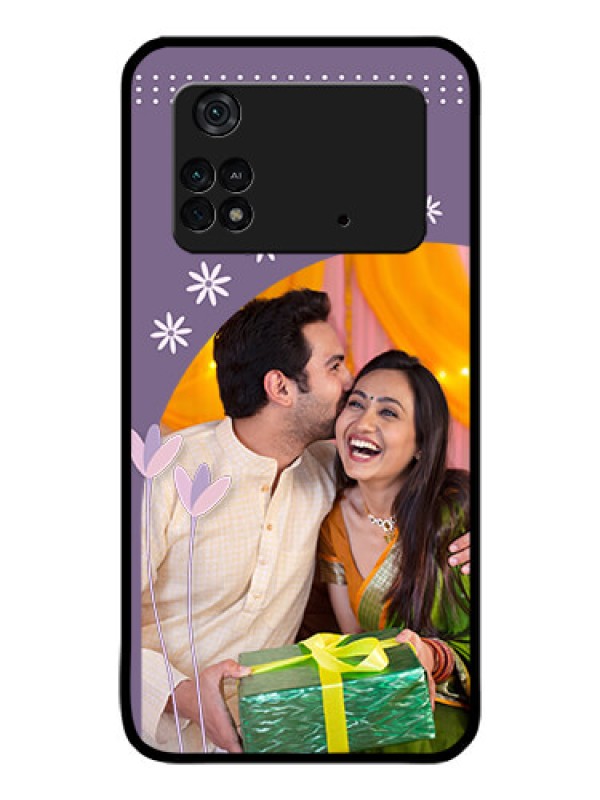 Custom Poco M4 Pro 4G Custom Glass Mobile Case - Lavender flowers design