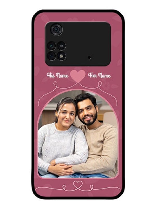 Custom Poco M4 Pro 4G Photo Printing on Glass Case - Love Floral Design