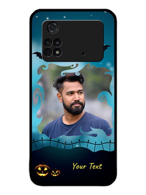 Custom Poco M4 Pro 4G Custom Glass Phone Case - Halloween frame design