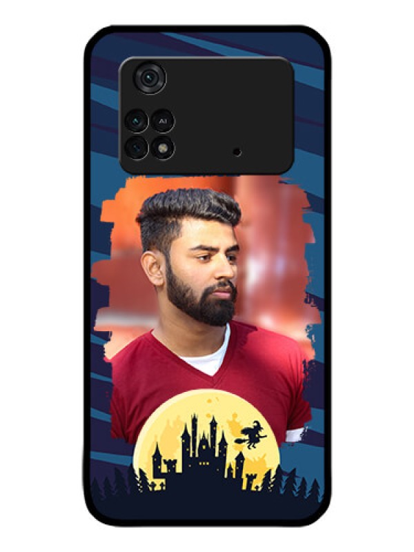 Custom Poco M4 Pro 4G Photo Printing on Glass Case - Halloween Witch Design