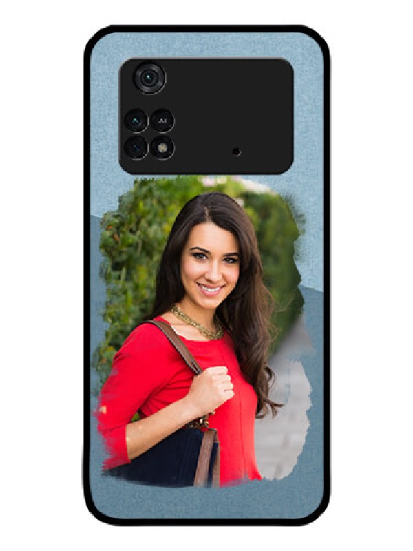 Custom Poco M4 Pro 4G Custom Glass Mobile Case - Grunge Line Art Design