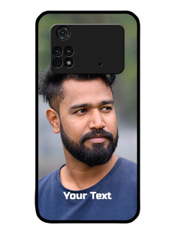 Custom Poco M4 Pro 4G Glass Mobile Cover: Photo with Text