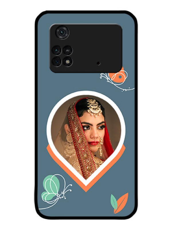 Custom Poco M4 Pro 4G Custom Glass Mobile Case - Droplet Butterflies Design