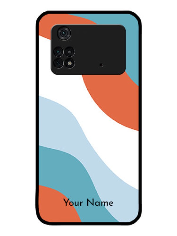 Custom Poco M4 Pro 4G Custom Glass Mobile Case - coloured Waves Design