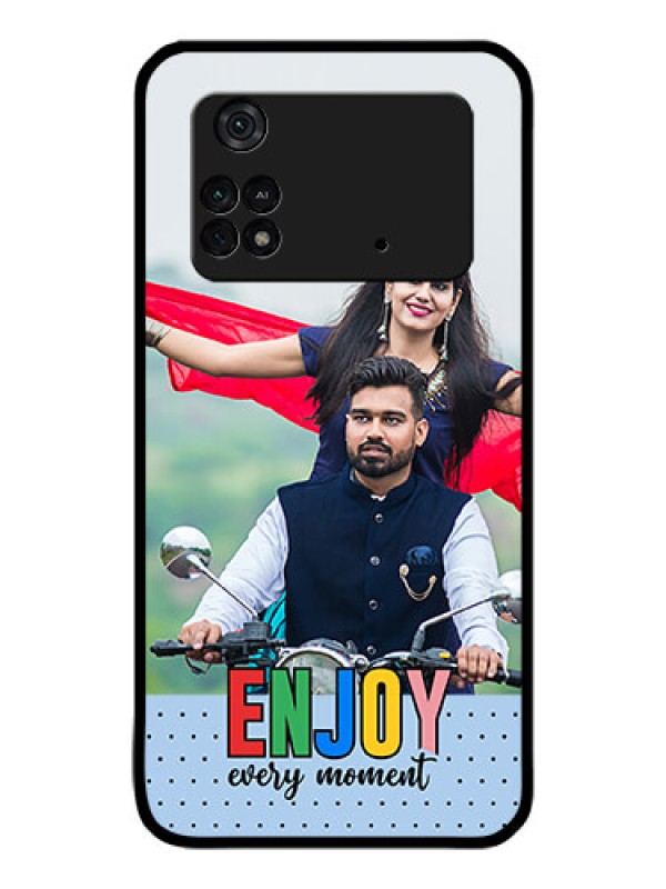 Custom Poco M4 Pro 4G Photo Printing on Glass Case - Enjoy Every Moment Design