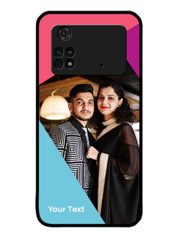 Custom Poco M4 Pro 4G Custom Glass Mobile Case - Stacked Triple colour Design