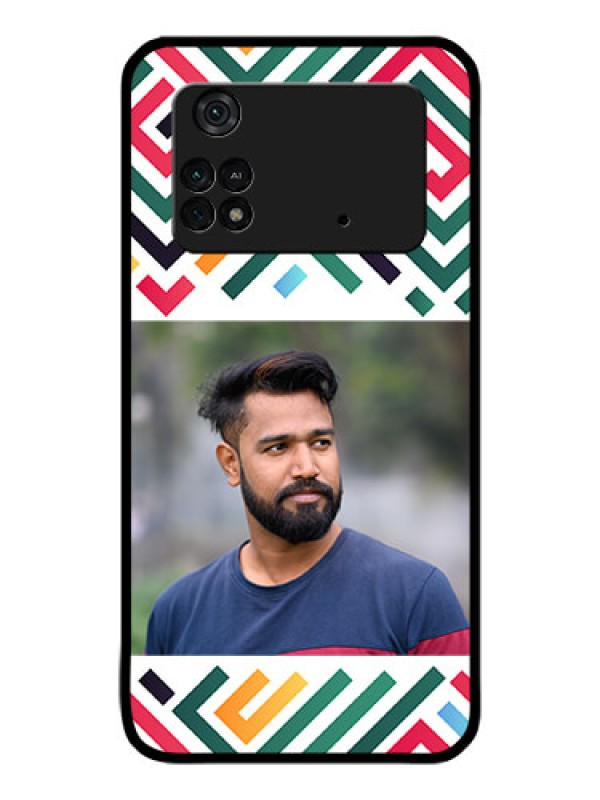 Custom Poco M4 Pro 4G Personalized Glass Phone Case - Colorful Maze Pattern Design