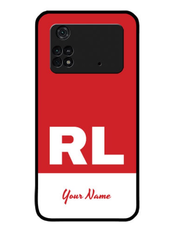 Custom Poco M4 Pro 4G Personalized Glass Phone Case - dual tone custom text Design