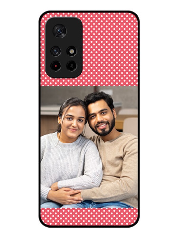 Custom Poco M4 Pro 5G Custom Glass Phone Case - White Dotted Design