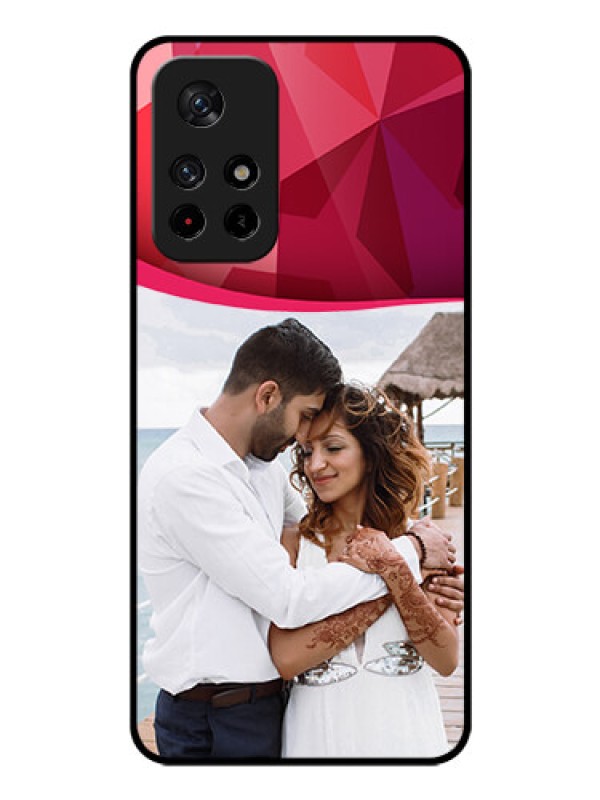 Custom Poco M4 Pro 5G Custom Glass Mobile Case - Red Abstract Design