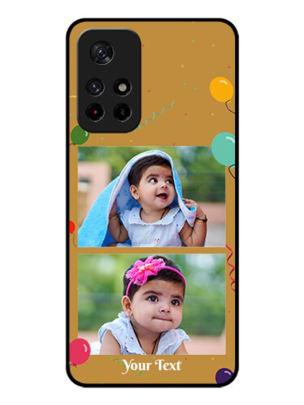 Custom Poco M4 Pro 5G Personalized Glass Phone Case - Image Holder with Birthday Celebrations Design
