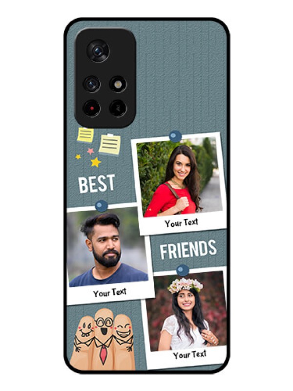Custom Poco M4 Pro 5G Personalized Glass Phone Case - Sticky Frames and Friendship Design