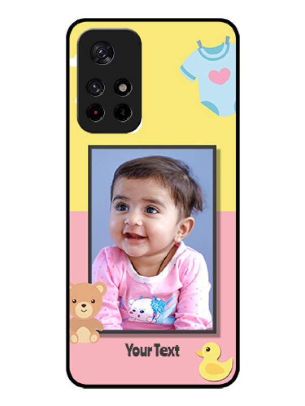 Custom Poco M4 Pro 5G Photo Printing on Glass Case - Kids 2 Color Design