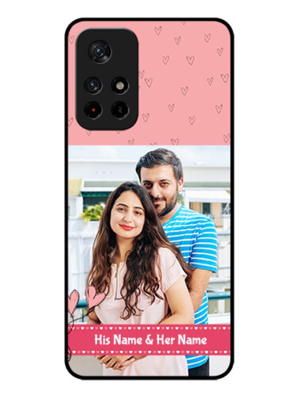 Custom Poco M4 Pro 5G Personalized Glass Phone Case - Love Design Peach Color