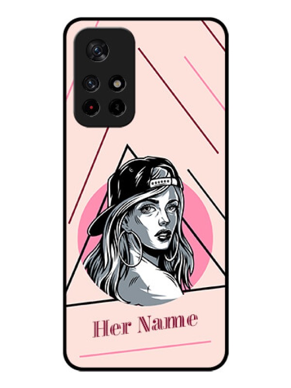 Custom Poco M4 Pro 5G Personalized Glass Phone Case - Rockstar Girl Design