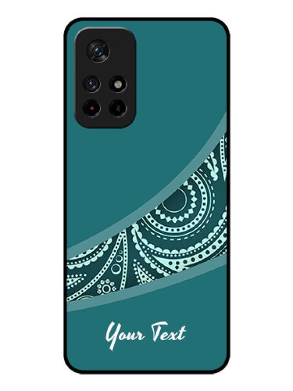 Custom Poco M4 Pro 5G Photo Printing on Glass Case - semi visible floral Design