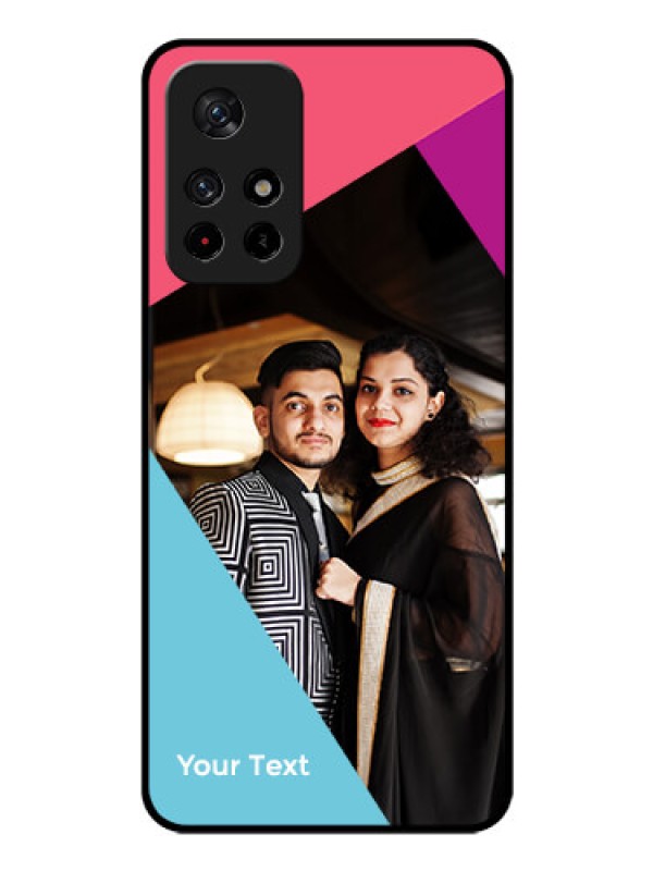 Custom Poco M4 Pro 5G Custom Glass Mobile Case - Stacked Triple colour Design