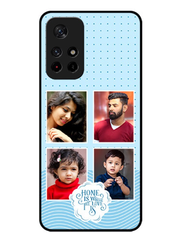 Custom Poco M4 Pro 5G Custom Glass Phone Case - Cute love quote with 4 pic upload Design