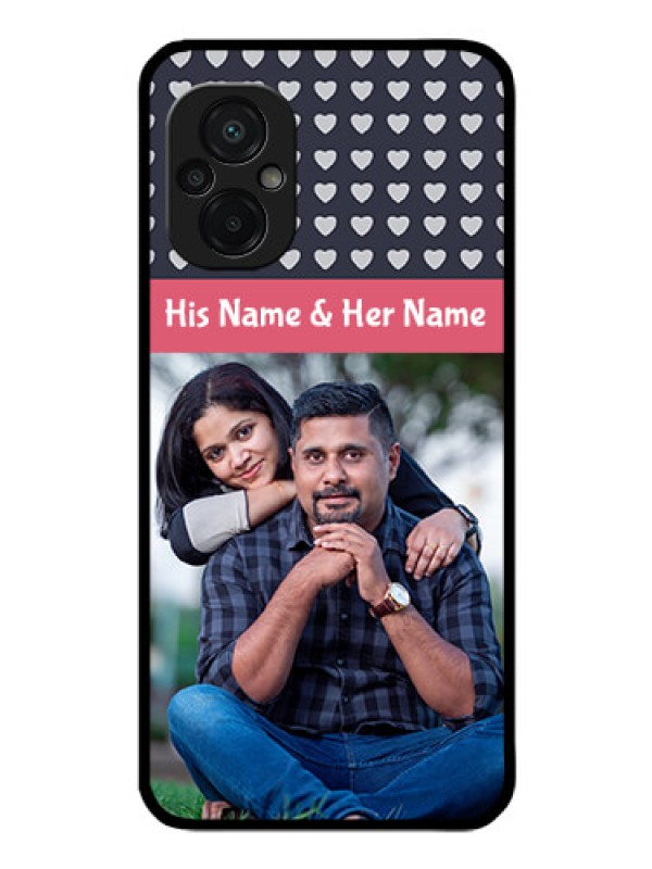 Custom Poco M5 Custom Glass Mobile Case - Love Symbols Design