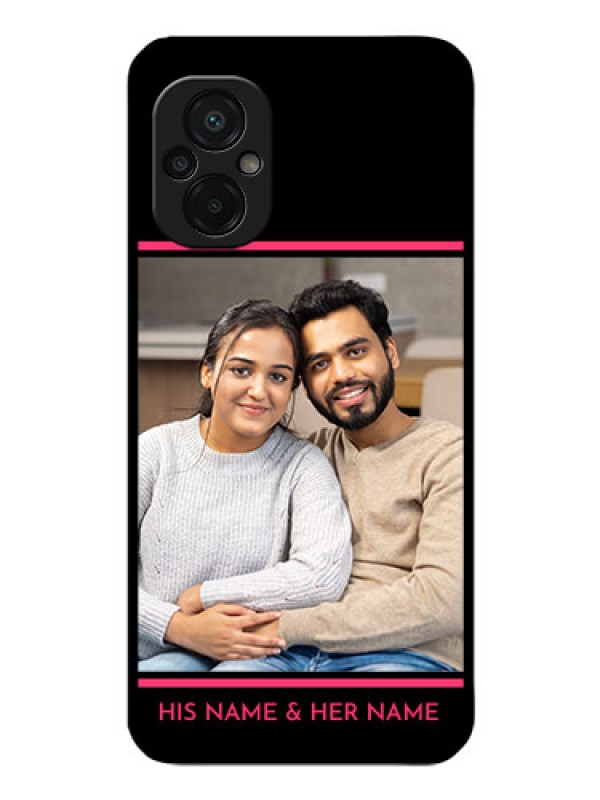 Custom Poco M5 Custom Glass Mobile Case - with Add Text Design