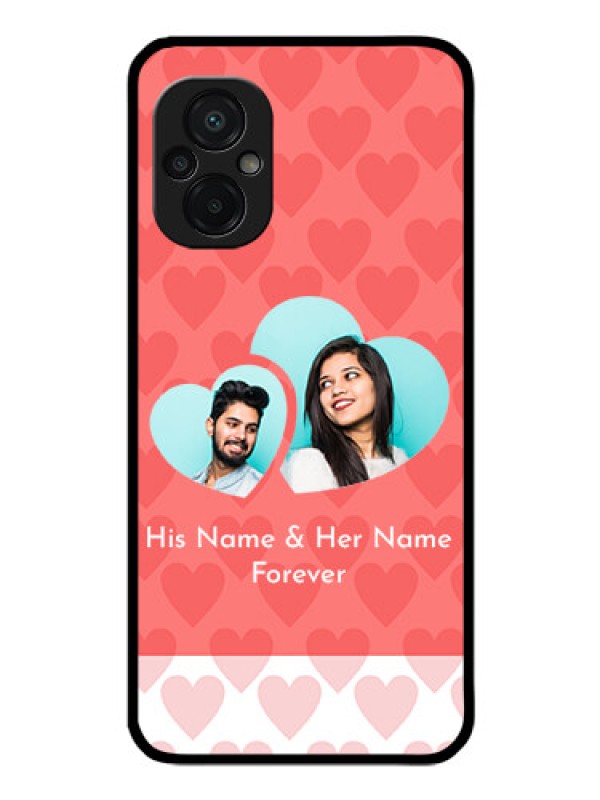 Custom Poco M5 Personalized Glass Phone Case - Couple Pic Upload Design