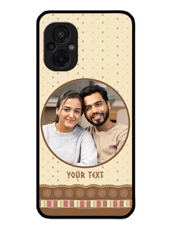 Custom Poco M5 Custom Glass Mobile Case - Brown Dotted Mobile Case Design