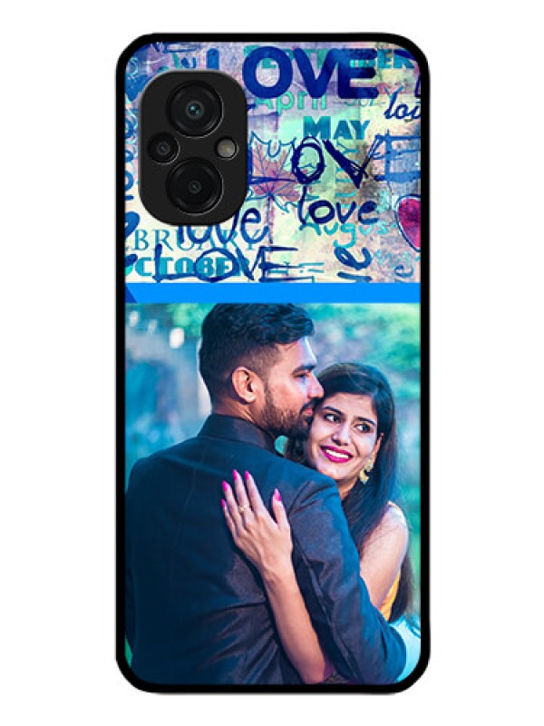 Custom Poco M5 Custom Glass Mobile Case - Colorful Love Design