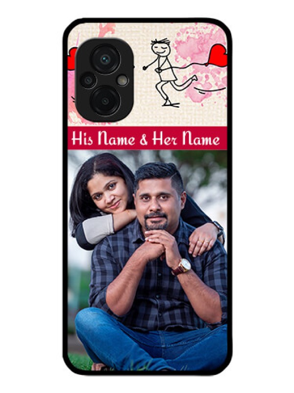 Custom Poco M5 Photo Printing on Glass Case - You and Me Case Design