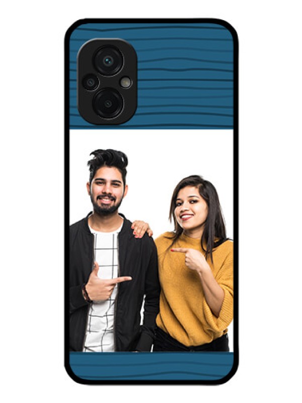 Custom Poco M5 Custom Glass Phone Case - Blue Pattern Cover Design