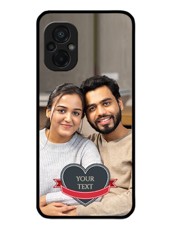 Custom Poco M5 Custom Glass Phone Case - Just Married Couple Design
