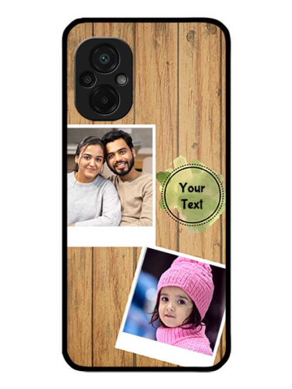 Custom Poco M5 Custom Glass Phone Case - Wooden Texture Design