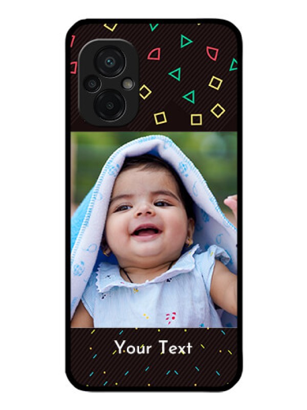 Custom Poco M5 Custom Glass Phone Case - with confetti birthday design