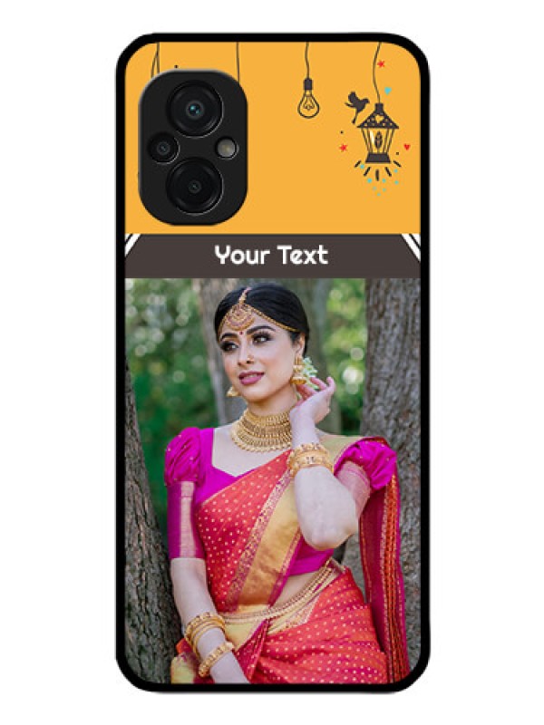 Custom Poco M5 Custom Glass Mobile Case - with Family Picture and Icons